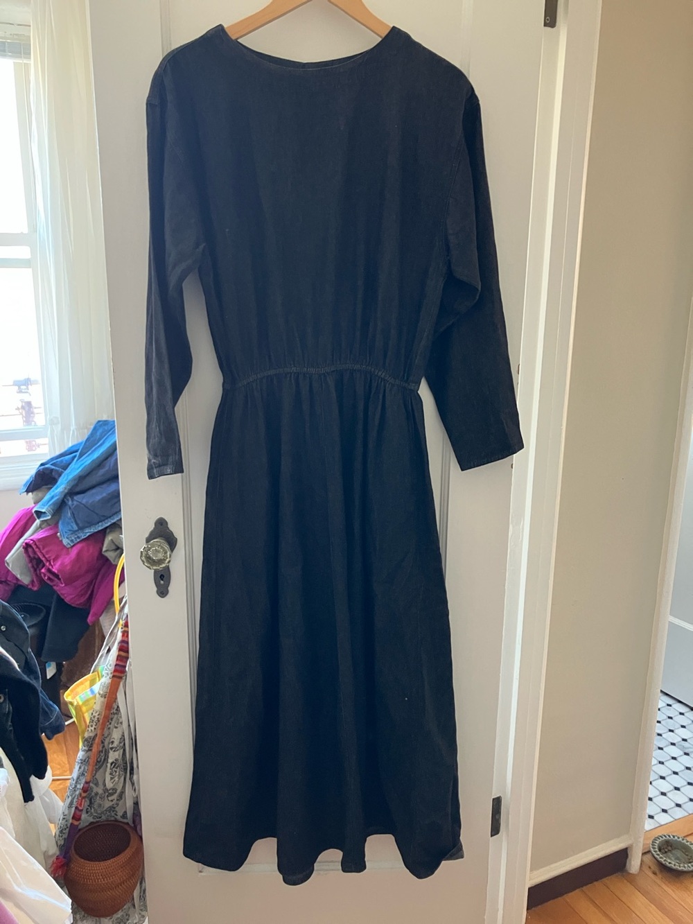 Black Denim maxi dress
